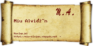 Miu Alvián névjegykártya